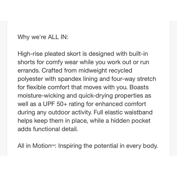 Pleated Black Athletic Skort L, Pockets Pickleball Skirt Tennis Golf Quick Dry - Picture 8 of 11